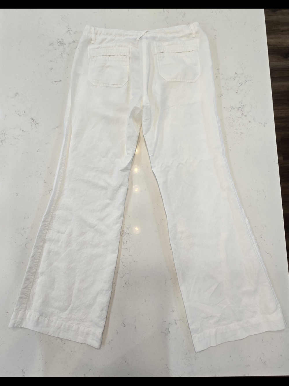 Willi Smith Women’s White Drawstring Bootcut Pants - Picture 2 of 6